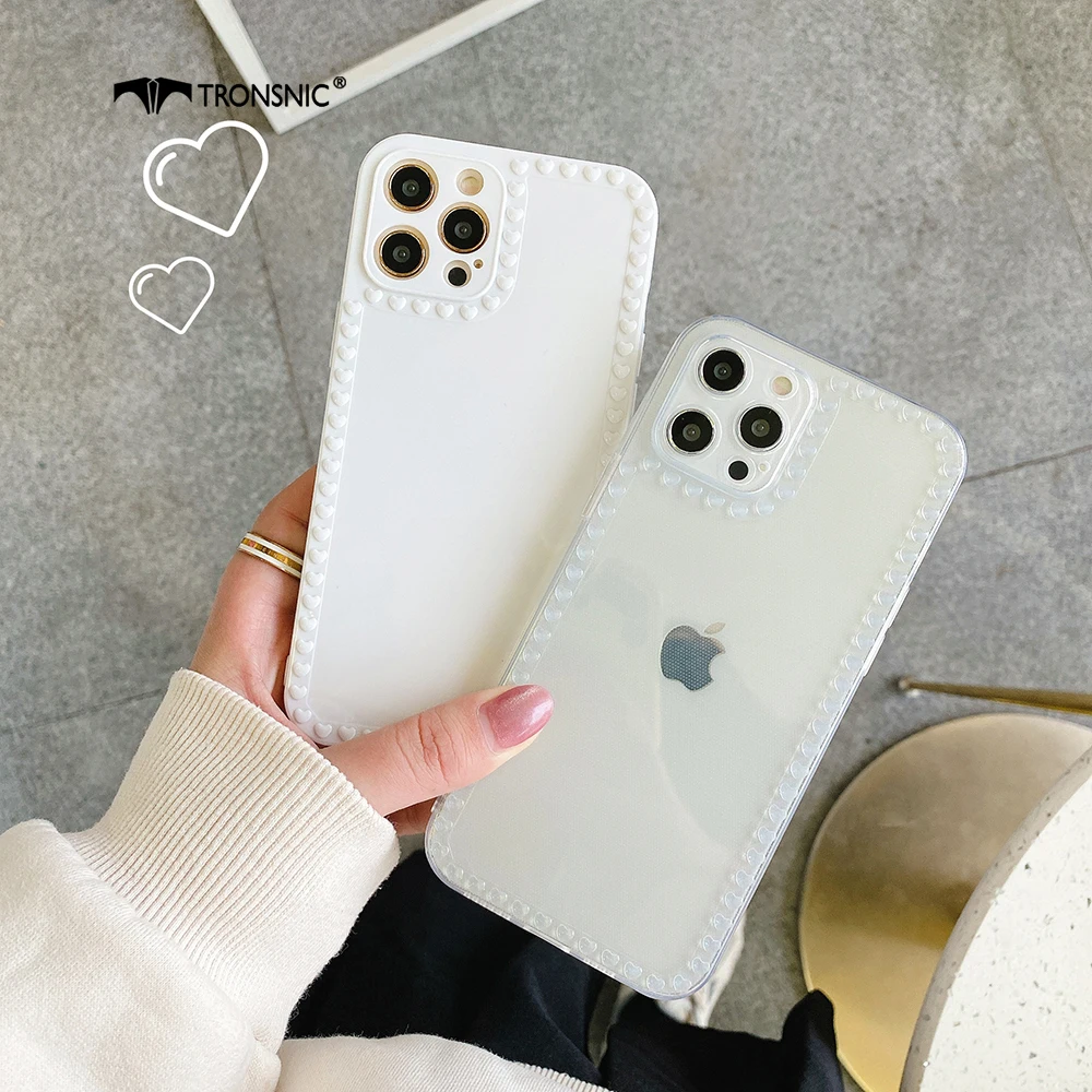 glossy love dots phone case for iphone 12 11 pro max xr xs max soft luxury red black girls case for iphone 6s 7 8 plus cover hot free global shipping