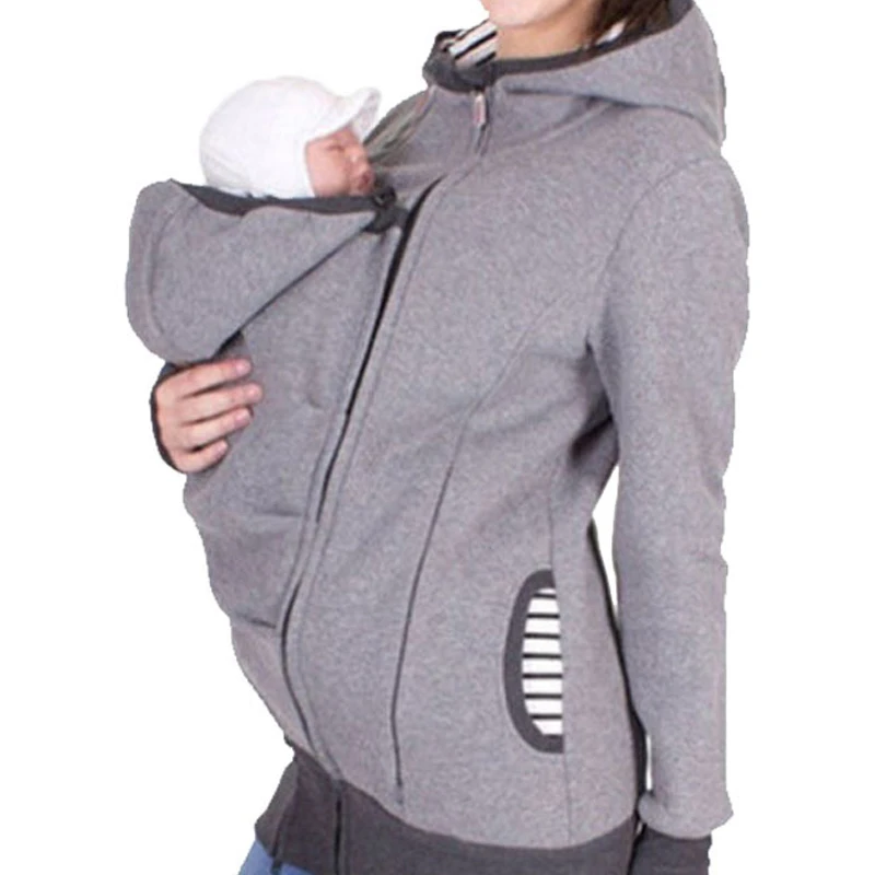 

Winter 2021 Maternity Hooded Kangaroo Pregnant Women Baby Jacket Outerwear Coat Zipper Hoodies With Baby Carrier Thicken Clothes