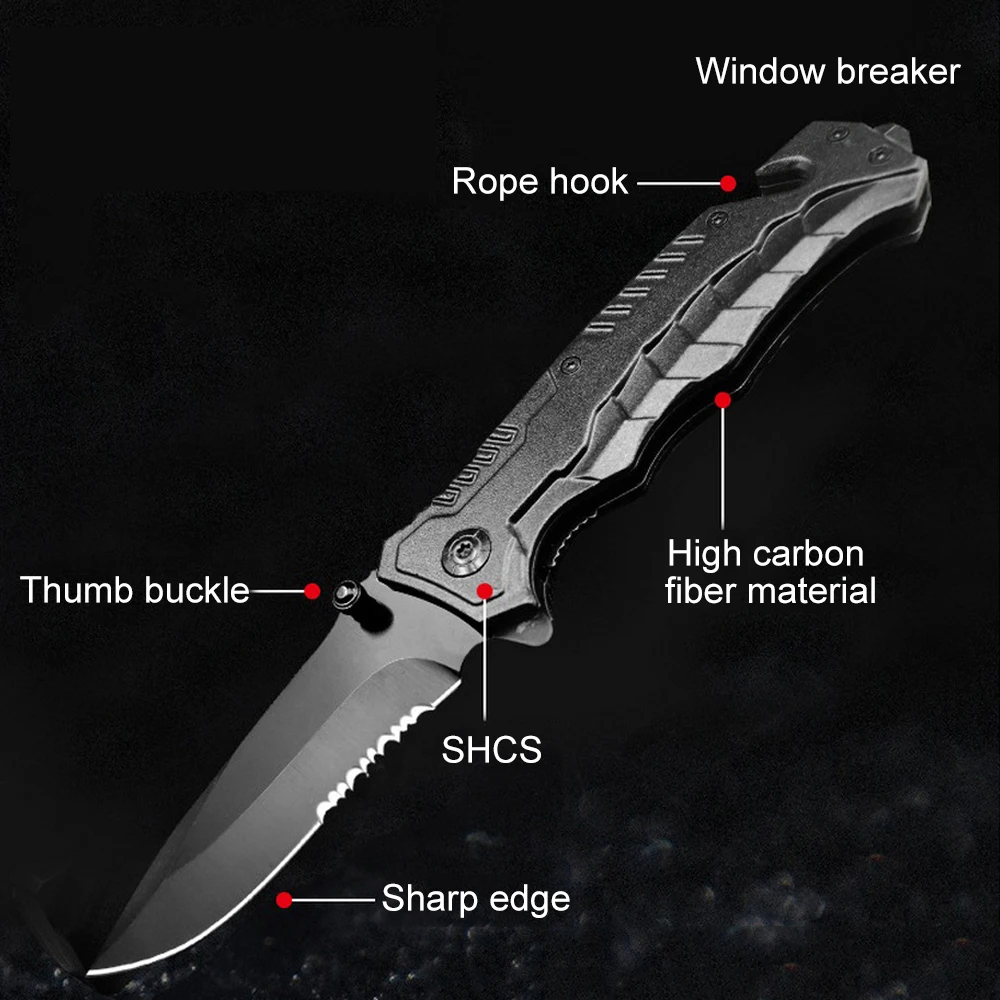 Портативный складной нож для кемпинга выживания фруктов охоты тактический