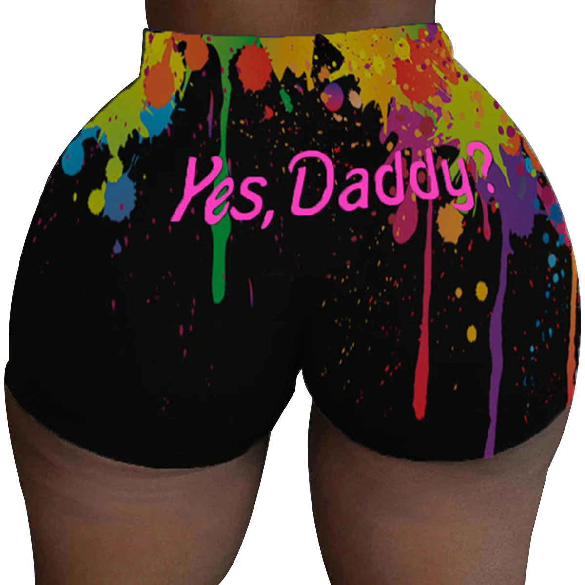 Женские шорты с принтом летние повседневные спортивные байкерские эластичной