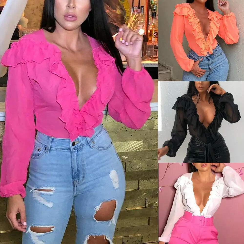 Новинка сексуальная летняя женская прозрачная сетчатая блузка с глубоким