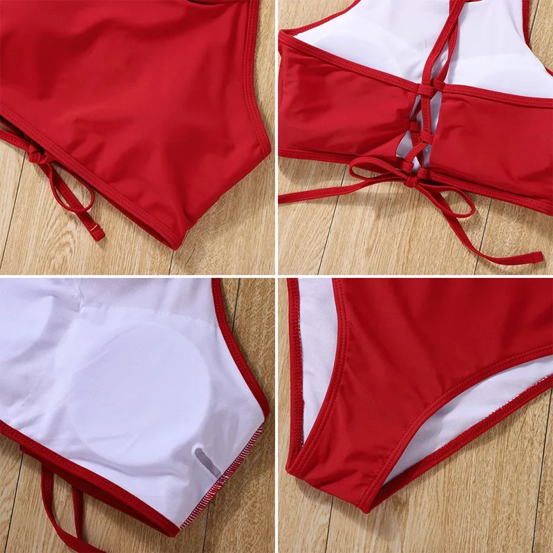 

Women Vintage Swimsuit Two Piece Retro Halter Sexy High Waist Bikini Summer Beach Bathing Suit For Summer