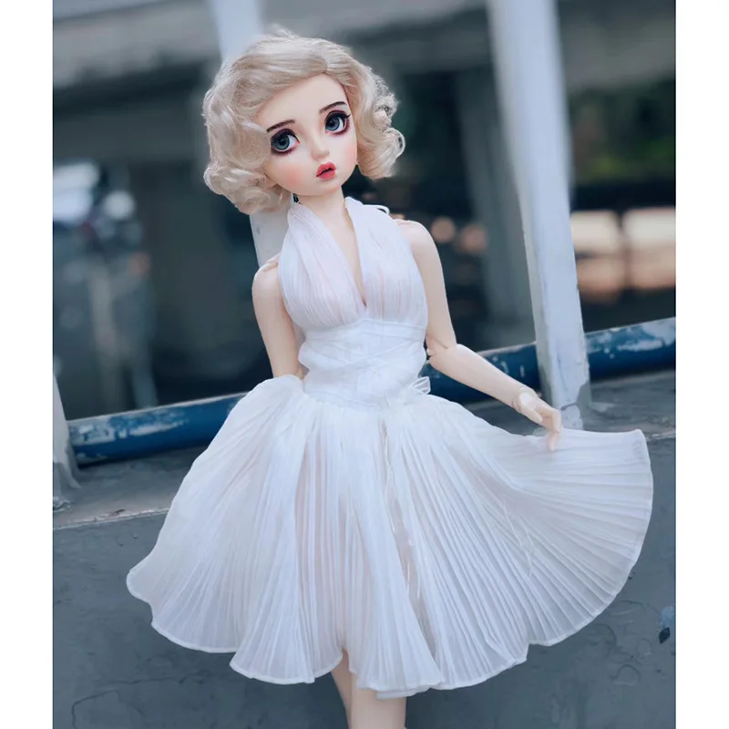 T02-X506-4 Одежда для кукол Blyth st 1/3 1/4 bjd 1/6 аксессуары на заказ белая платье с юбкой в