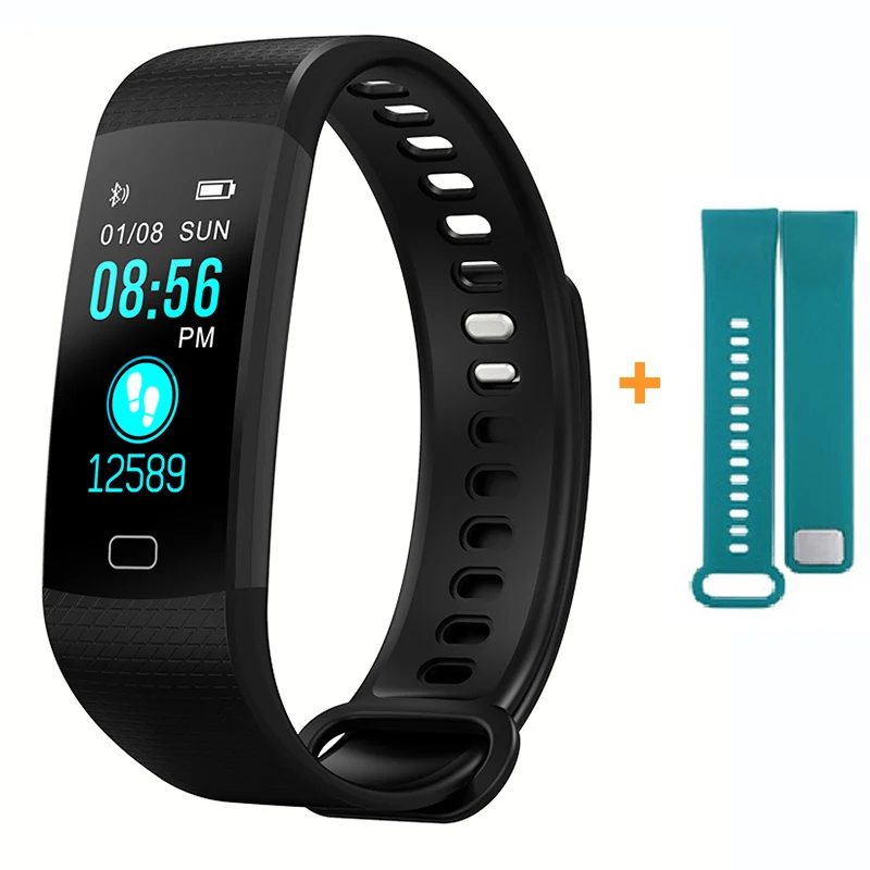 add Sky blue strap Imosi Y5 умный Браслет, пульсометр, монитор артериального давления, высокая яркость, цветной экран, умный браслет, браслет, уведомление - Цвет: add Sky blue strap