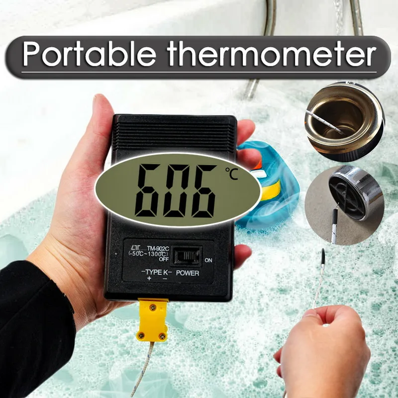 TM902C -902C (-50C до 1300C) измеритель температуры цифровой K-типа термометр датчик +