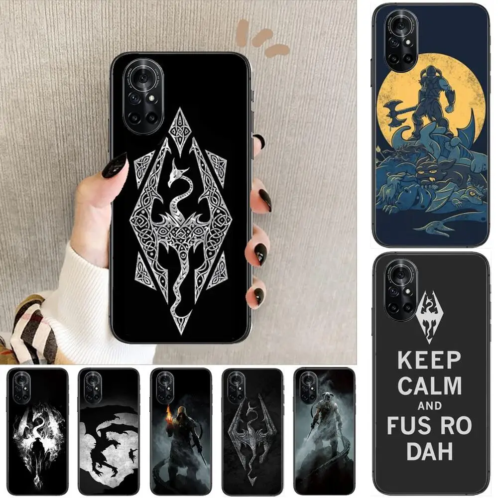 

The Elder Scrolls V Skyrim Clear Phone Case For Huawei Honor 20 10 9 8A 7 5T X Pro Lite 5G Black Etui Coque Hoesjes Comic Fash