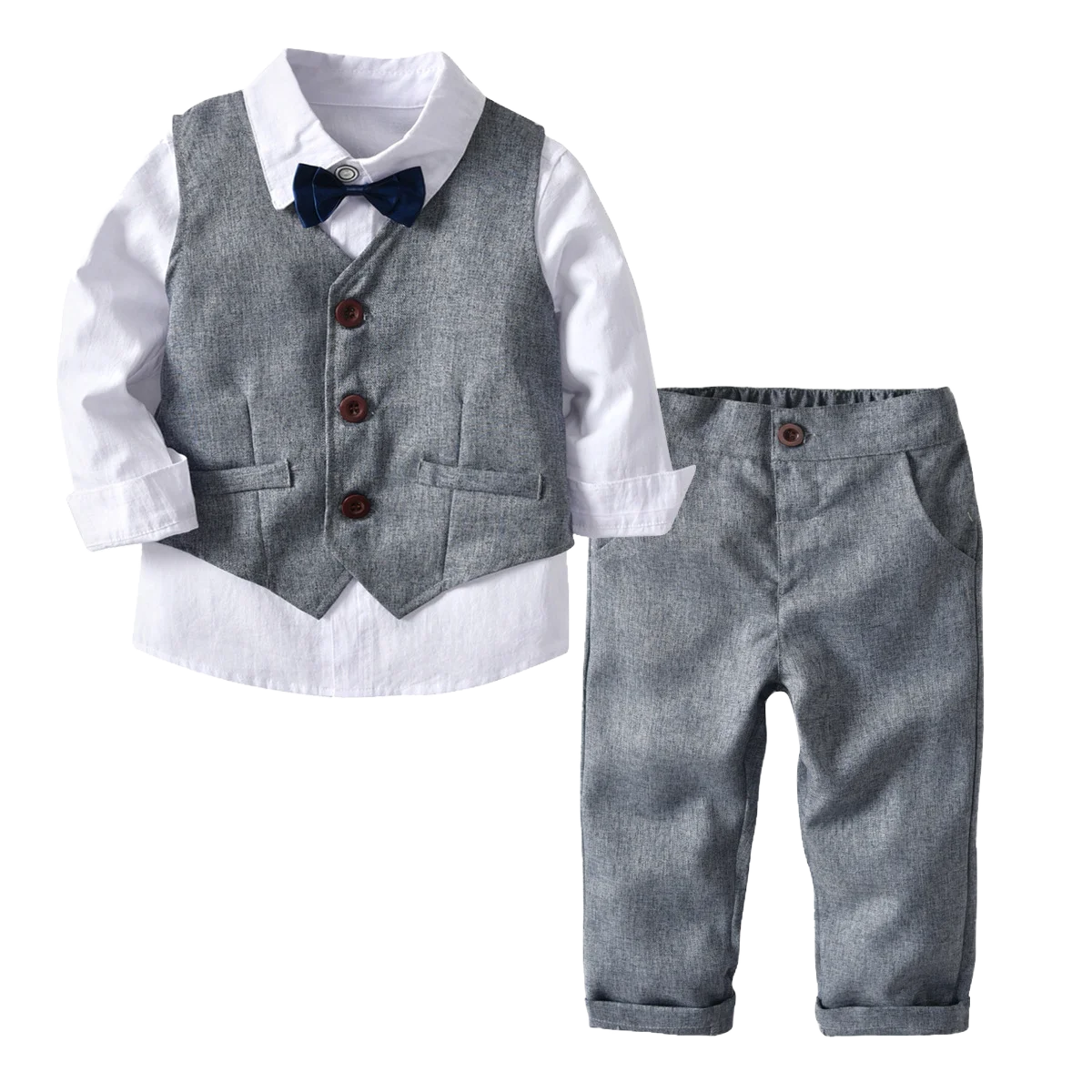 

1-3 year autumn children clothing Long sleeve 3pcs British gentleman suit baby 1st Birthday party dress kids clothes boys outfit