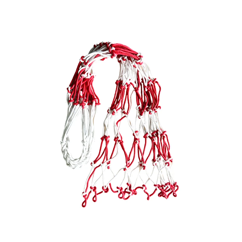 

Rope Ball Pocket Red And White Basketball Net Mesh Bag Braided Stitching Mesh Bag Polyester Large Net Bag Balls Carry Bag