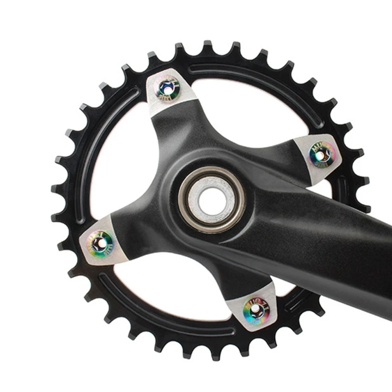 

5 Pcs Bicycle Vacuum Plating Nails Chainring Bolts Single / Double Three Disc Colorful Chainring Screws for Road MTB