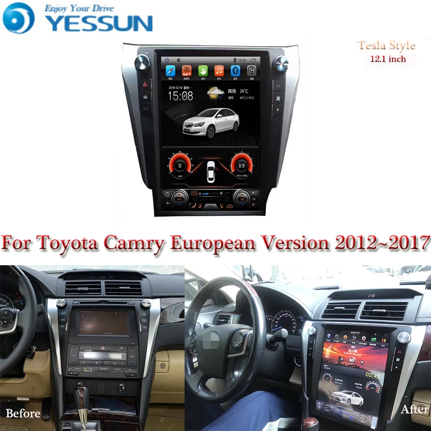 Tesla screen For Toyota Camry European version 2012~2017 Car Android Multimedia Player Radio stereo Audio GPS Navigation | Автомобили и