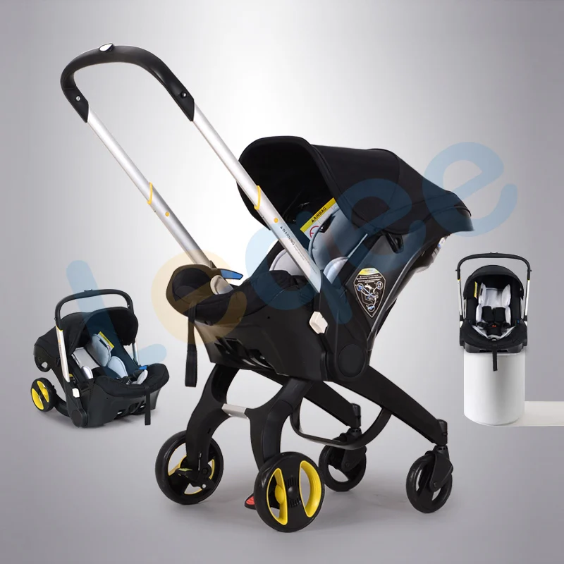 black 3 в 1 детская коляска de bebe 4 в en 1 carseat carriola para bebe детская коляска переносная дорожная детская колыбель - Цвет: black