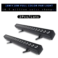 2pcslots 18x18w rgbwa uv 5in16in1 wall wash light rgbw 4in1 dj light bar party shows spotlight 18x12w led stage lighting