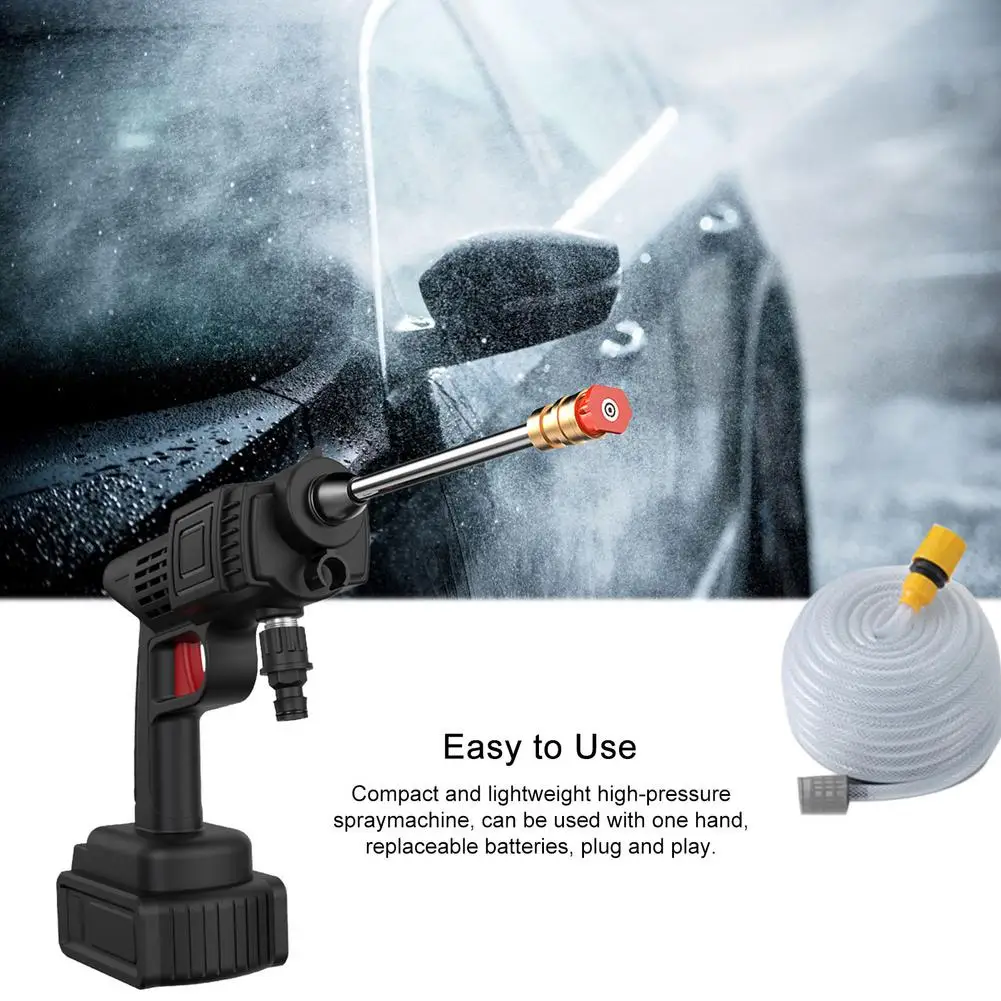 

15A 160/200W High Pressure Car Wash Water Gun Cordless Washer Portable Electric Cleaner Foam Nozzle Car Cleaning Washing Machine