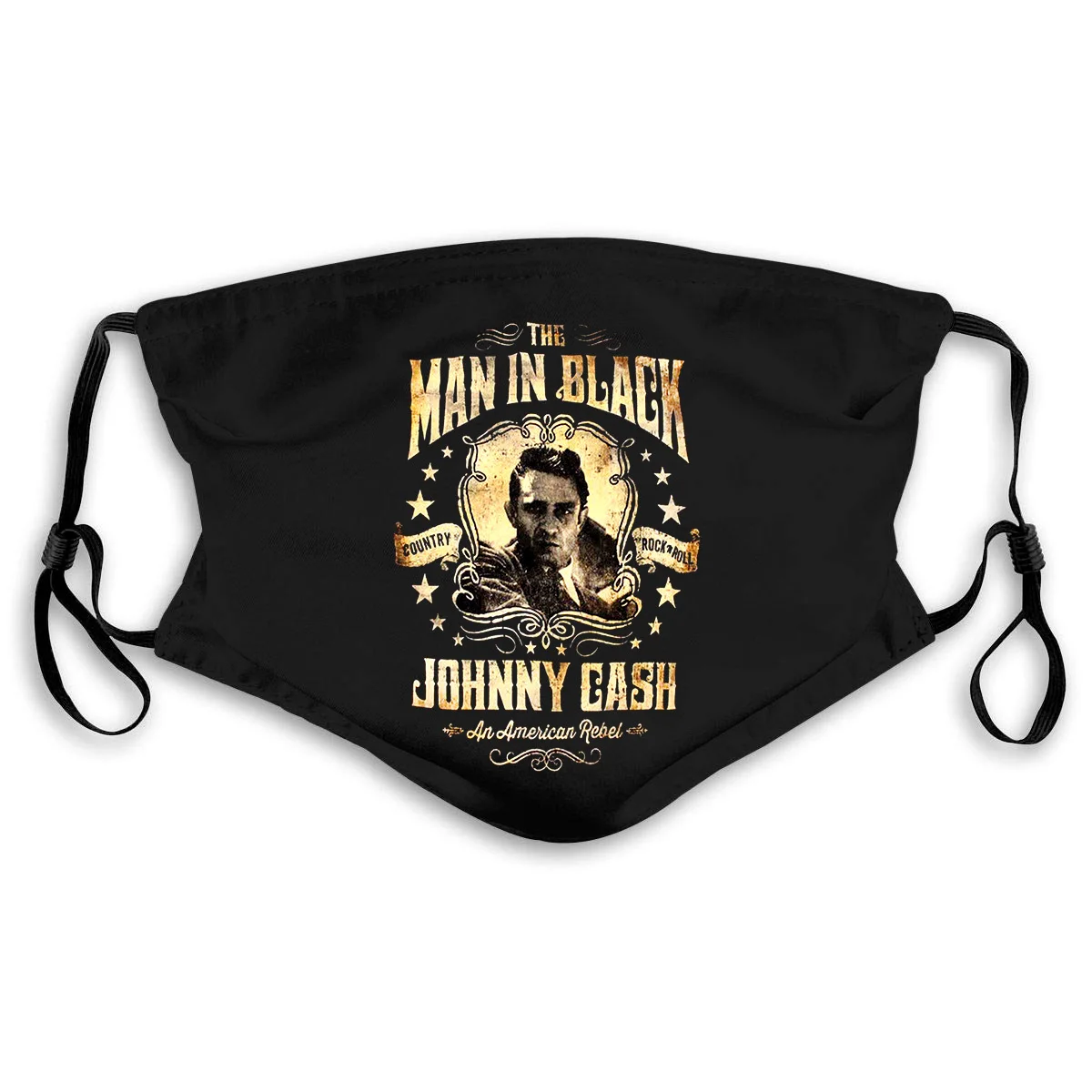 

Johnny Cash The Man In Black Harajuku Men Mouth Mask Women's kid PM2.5