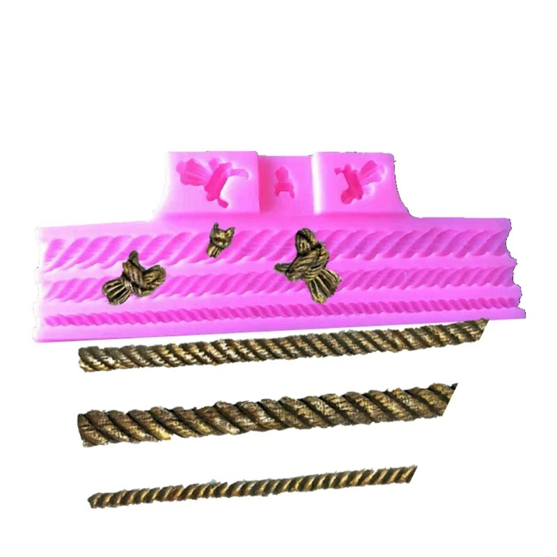 

DIY Handmade Silicone Fondant Mold Exquisite Rope Knot Chocolate Sugar Craft Paste Mold DIY Candle Resin Crafts Durable