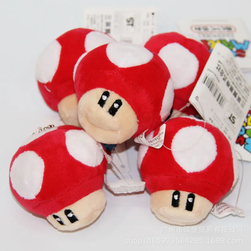 

8-10cm Game Anime Mario Mushroom Cute Plush Toy Pendant Mario Doll Bag Ornaments Children's Toys Plush Doll Gifts for Children