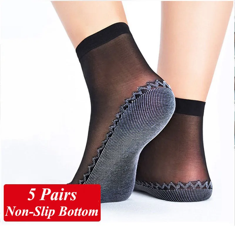 Носки женские хлопковые короткие с нескользящей подошвой Мягкие сетчатые