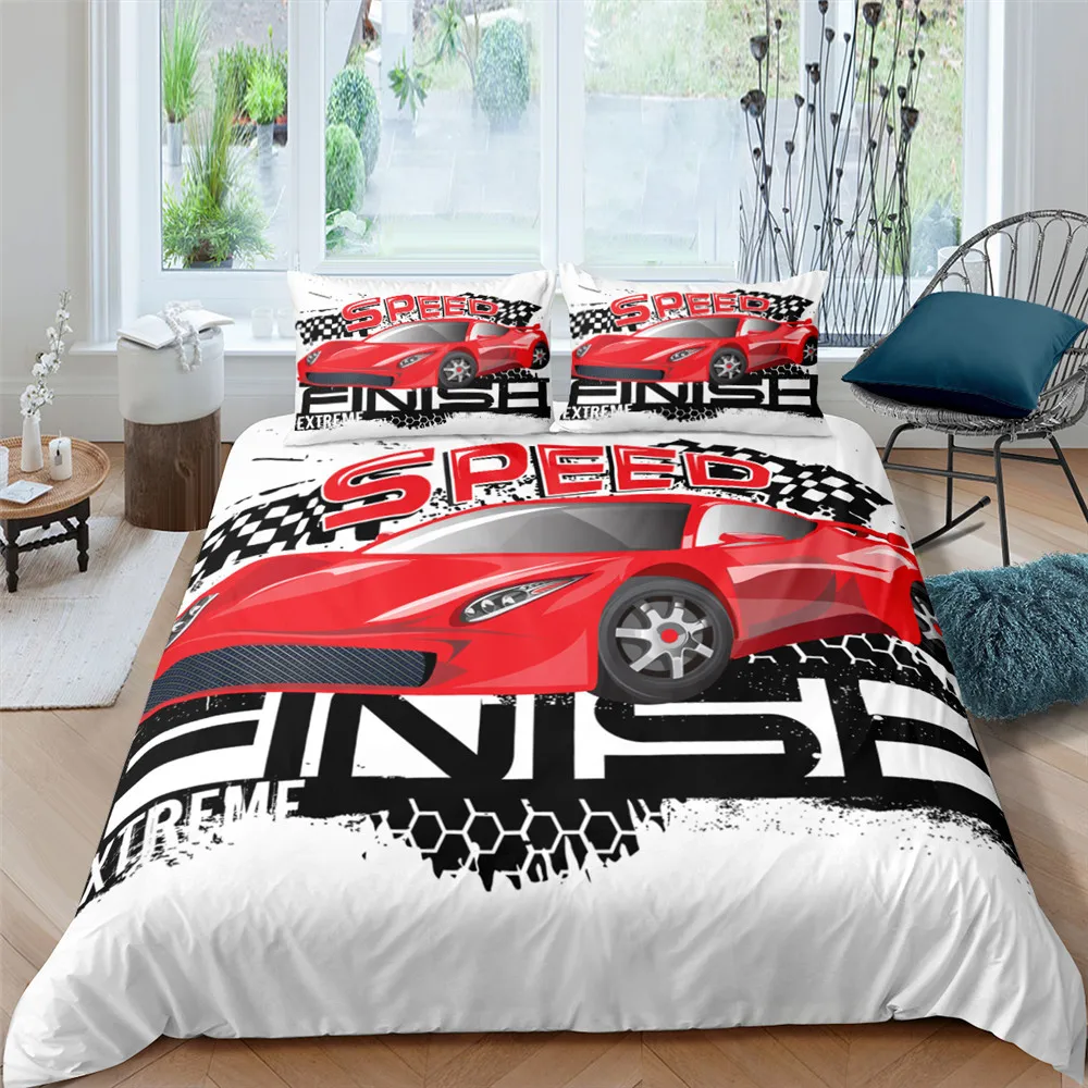 

Racing Car 3D Bedding Set Luxury Duvet Cover Set Comforter And Pillowcase Queen King Queen Double Single Size Home Texitles
