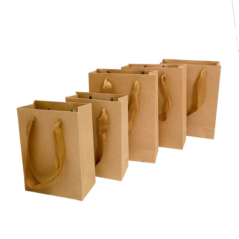 10pcs kraft paper bag vertical packaging gift party storage shopping for food clothes business 21*15*8cm wholesale | Дом и сад