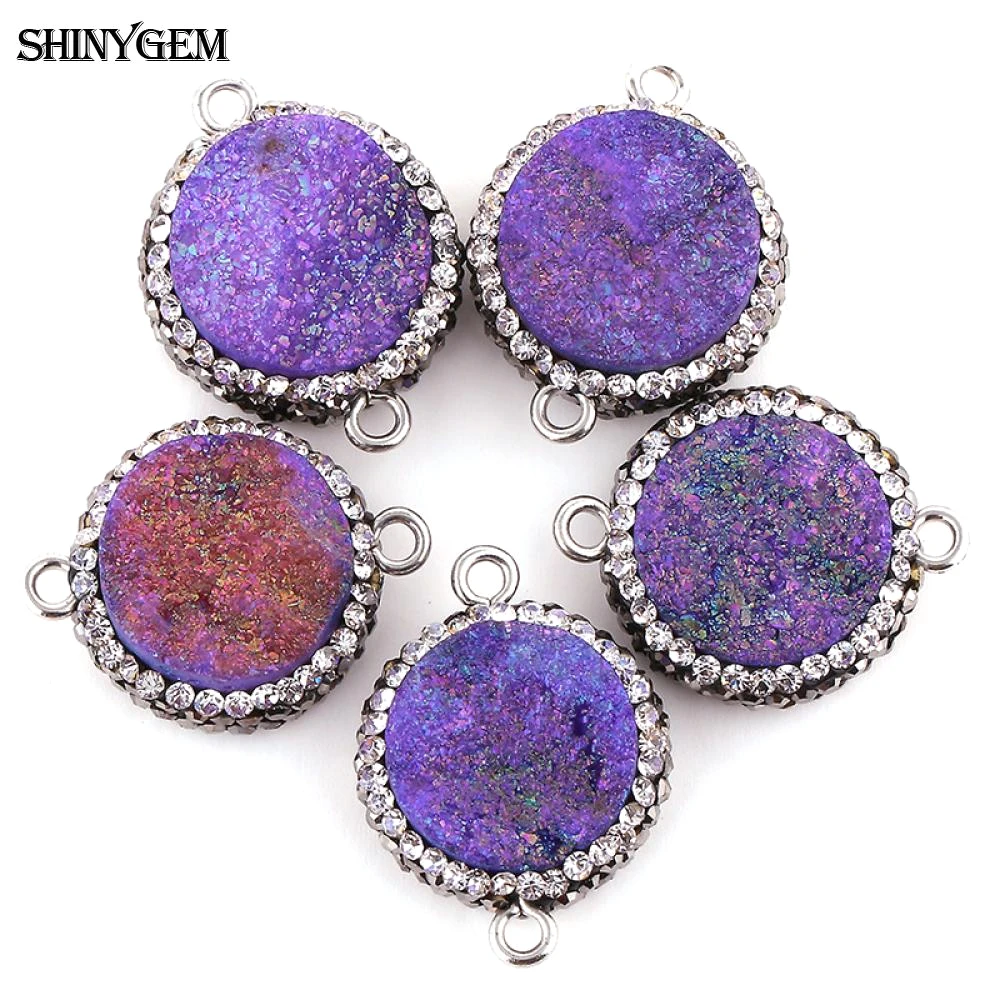 5 шт. модные микро инкрустация Циркон натуральный камень разъем для женщин Стразы