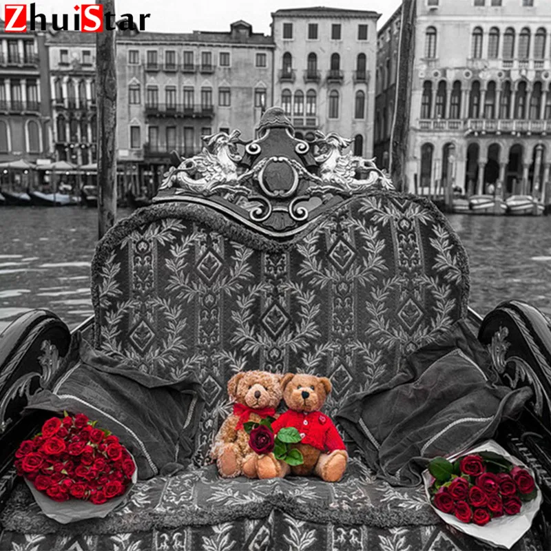 Новинка алмазная вышивка сделай сам городской диван милый медведь живопись