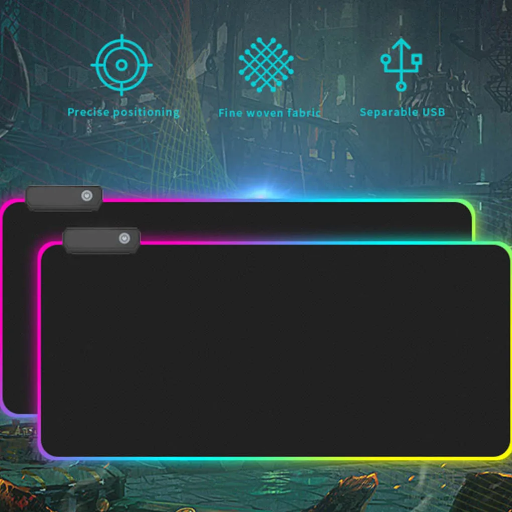 LGB Gaming Mouse Pad Lighting Modes Glowing Mat Non-slip Rubber Bottom For keyboard Desk Mat Mause