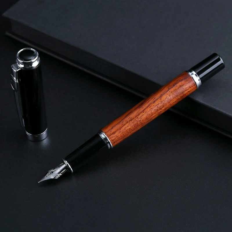 

C5AB Vintage Style Pear Wood Barrel Fountain Pen 0.5mm Nib Business Office Gift