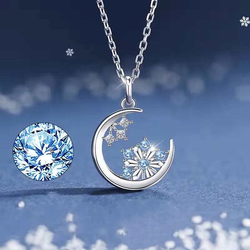 

Trendy Necklace For Women Moon Snowflake Clavicle Chain Temperament All-match Jewelry Gift for Girl Friend Collares Para Mujer