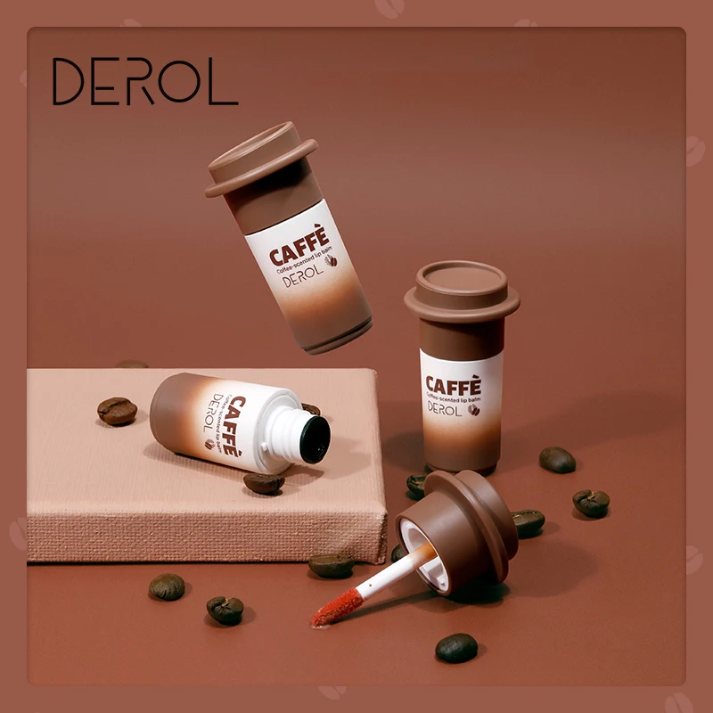 

DEROL Instant Volumising Nursing Lip Plumper Serum Reduce Lip Fine Lines Day Night Moist Brighten Lip Color Coffee Taste Lip Oli