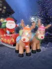 213 см7 футов Рождественский надувной Санты олень сани наружный Декор светодиодный ные огни Милый Забавный Двор Газон рождественские украшения для дома