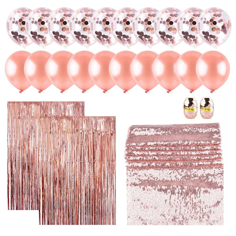 Набор из розового золота вечерние украшения набор воздушные шары с конфетти