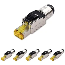 6-Pack Tool Free Shielded RJ45 Cat 8, Cat8 Field Termination Plug, Cat8 Connector, Cat8 Plug