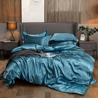 2022new bedding sets rayon fabric luxury duvet cover set twin gueen king size bed sets solid color bedclothes sets