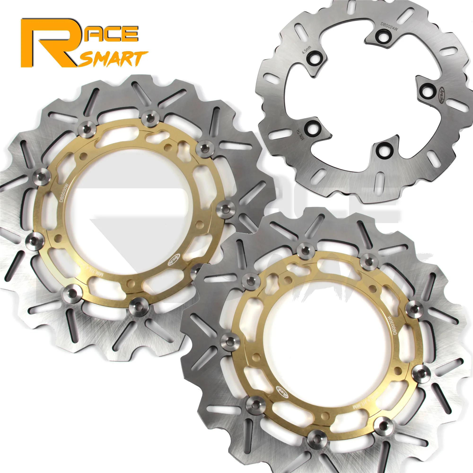 

Front & Rear Brake Discs Rotors For YAMAHA YZF R6 2003-2004 Motorcycle CNC Floating Brake Disks YZFR6 YZF-R6 YZFR6 Gold Black