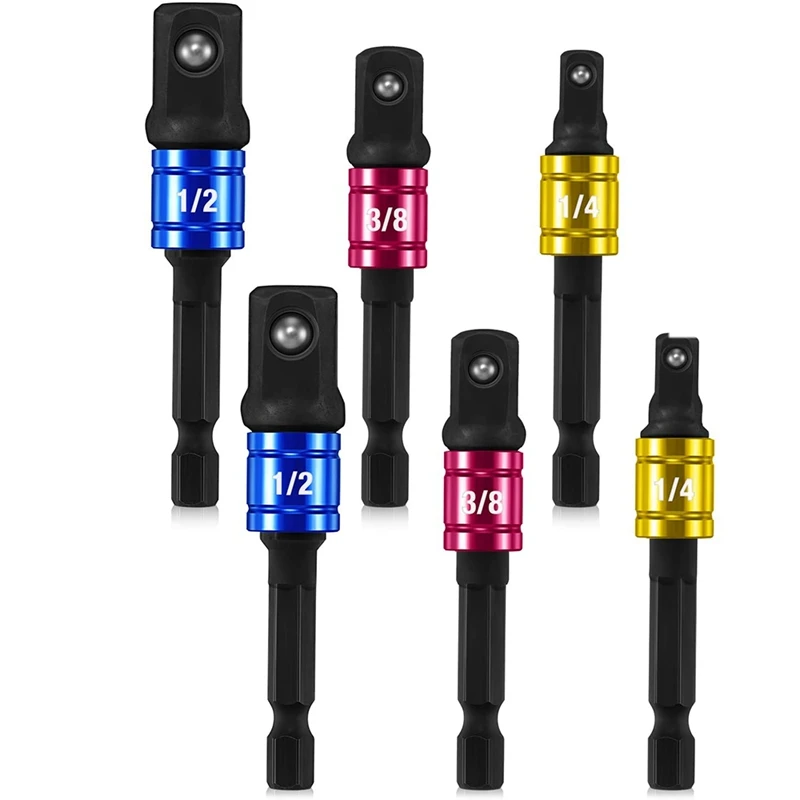 

7 Pcs Impact Driver Socket Adapter Extension Set and 105 Degree Right Angle Screwdriver Drill