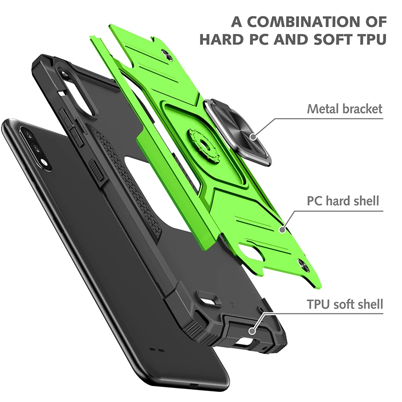 Бронированный противоударный чехол для LG K22 магнитный держатель с кольцом Funda LGK22
