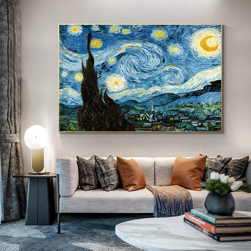 Картина Настенная Звездная ночь от Ван Гога|Рисование и каллиграфия| |