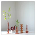 Подсвечник, стеклянный подсвечник, подставка для свечи, аксессуары для украшения комнаты в европейском стиле