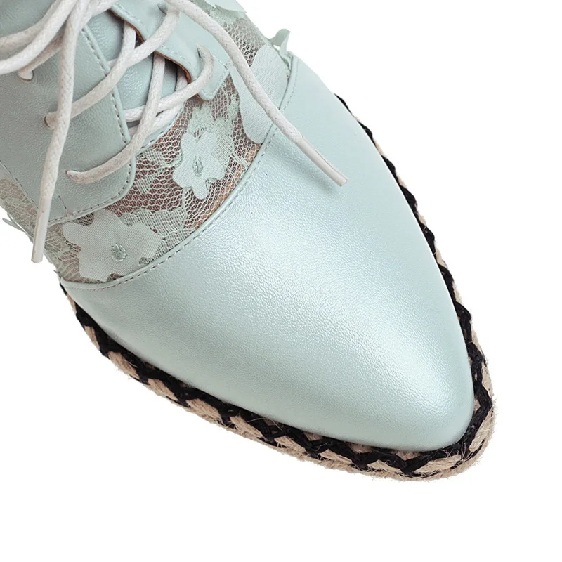 

EGONERY Spring New Fashion Women Pumps Outside High Heels Platform cross-tied Pointed Toe Plus Size Women Shoes Drop Shipping