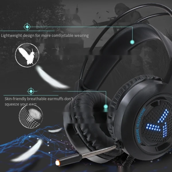 Игровая гарнитура V2000 для игрового компьютера ноутбука с сабвуфером игровые