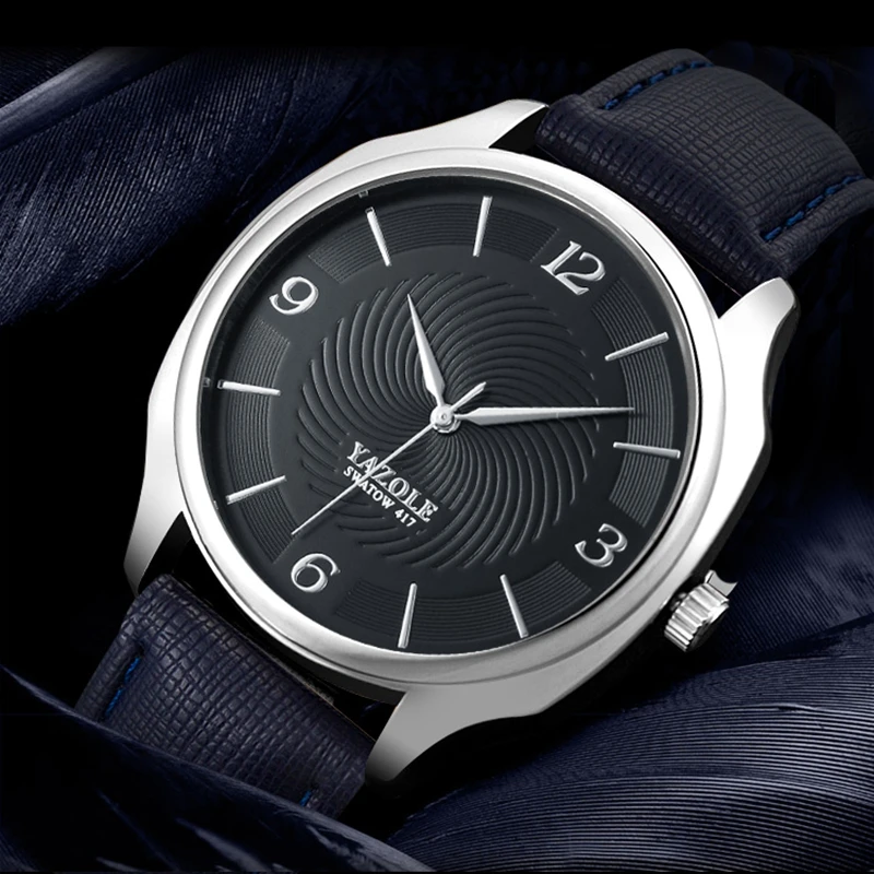 YAZOLE 417 Фирменные простые модные повседневные водонепроницаемые мужские часы