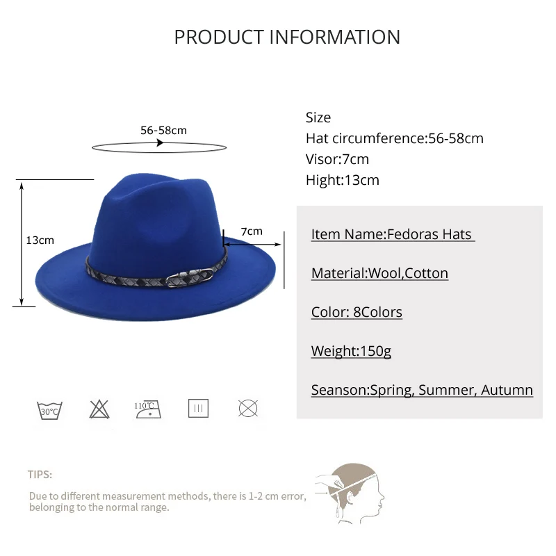 Elegant Ladies Autumn And Winter Imitation Wool Hat Harajuku Style Hat High-Top Jazz Hat Male Panama Hat  F75