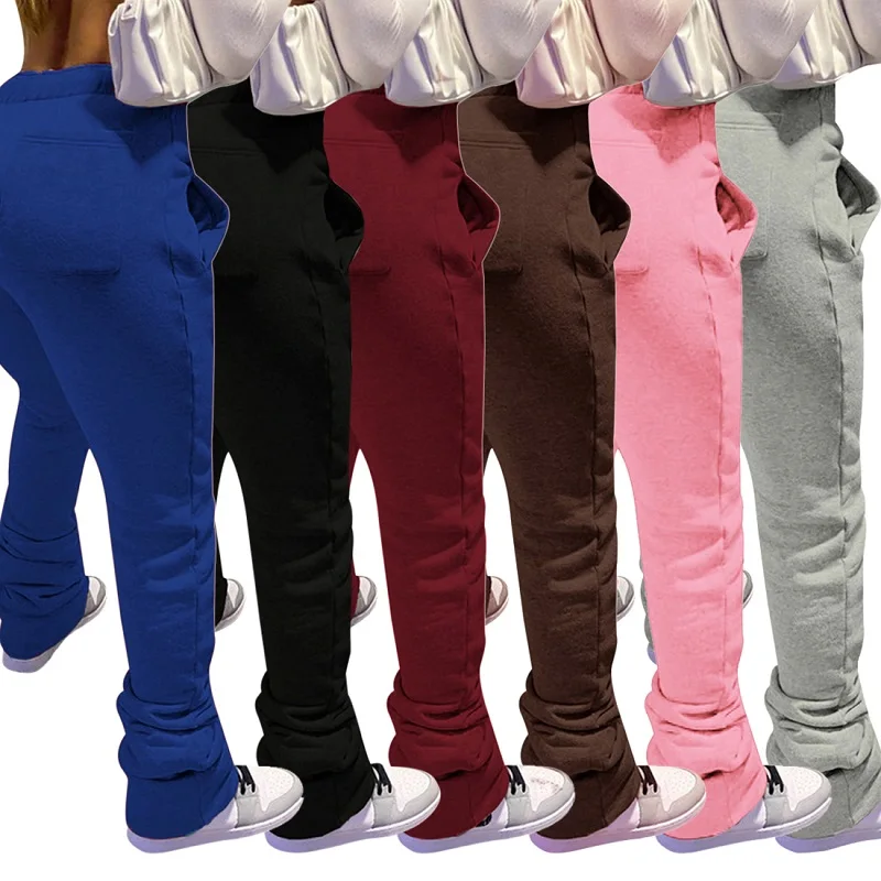 Штаны в складку женские однотонные брюки с завышенной талией со складками