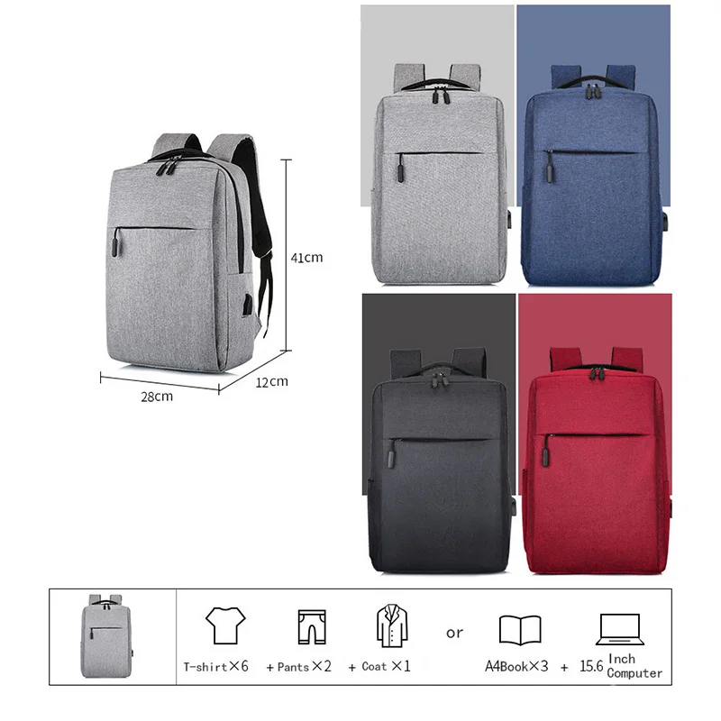 

Unisex Computer Backpack Men Travel Business Trip Laptop USB Charging Interface Outside Bag Daypacks Male Leisure Large Capacity
