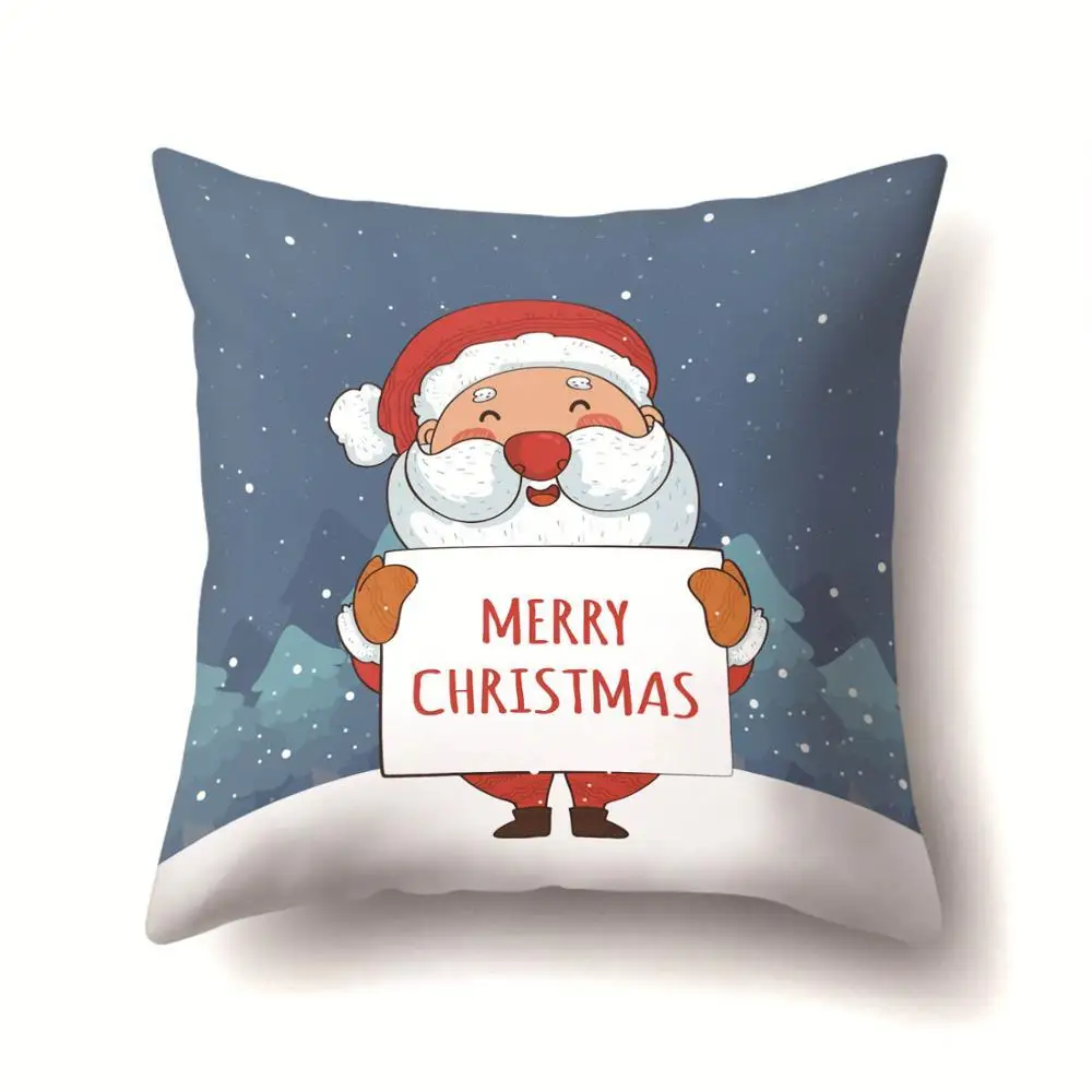 2BZ-40543-280 1Pcs Santa Pattern Christmas Cushion Cover 45*45 Decorative Throw Pillow Xmas New Year Home Decor Polyester Pillowcase 40543 - Цвет: 2BZ-40543-280
