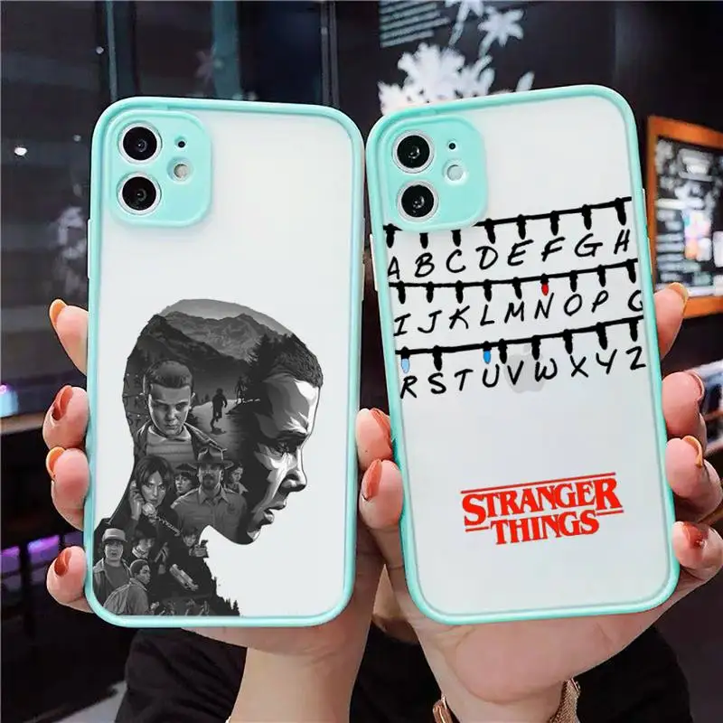 

Stranger Things Christmas Lights Phone Case Matte Transparent for iPhone 7 8 11 12 s mini pro X XS XR MAX Plus cover funda