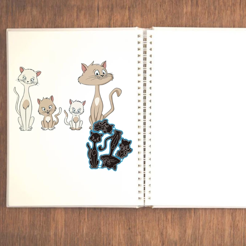 

Cats Metal Cutting Dies Stencil Scrapbooking DIY Album Stamp Paper Card Mold Embossing Decoration Craft LXAC