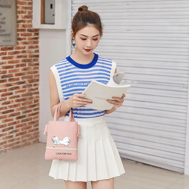 Новинка Disney's маленькая квадратная сумка с блестками и Микки Маусом для