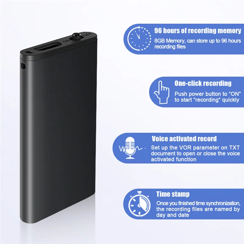 Миниатюрный цифровой диктофон QZT MP3 плеер с голосовой активацией маленькое