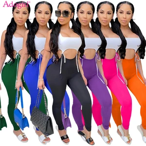 Сексуальный спортивный костюм Adogirl, высокая эластичность, на шнуровке, облегающий, сексуальный, летний, без рукавов, спортивный костюм